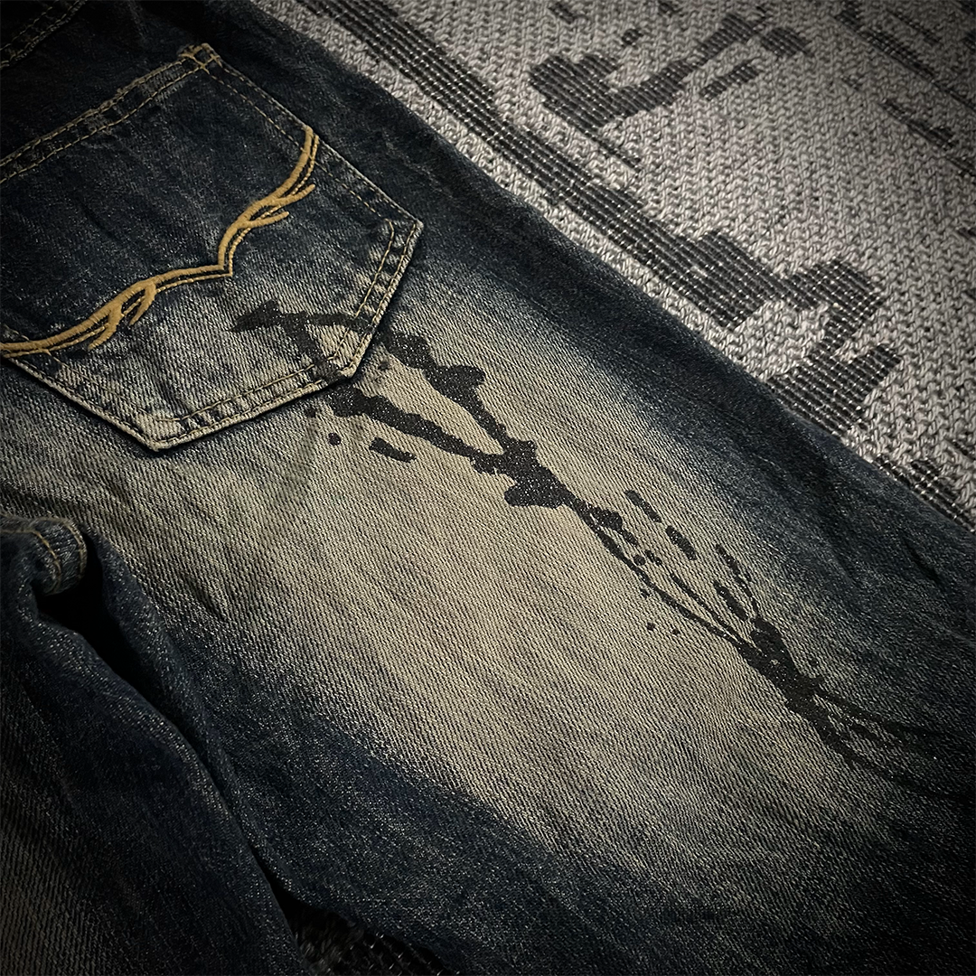 Fuga Distressed Glitter Boot Cut Jeans