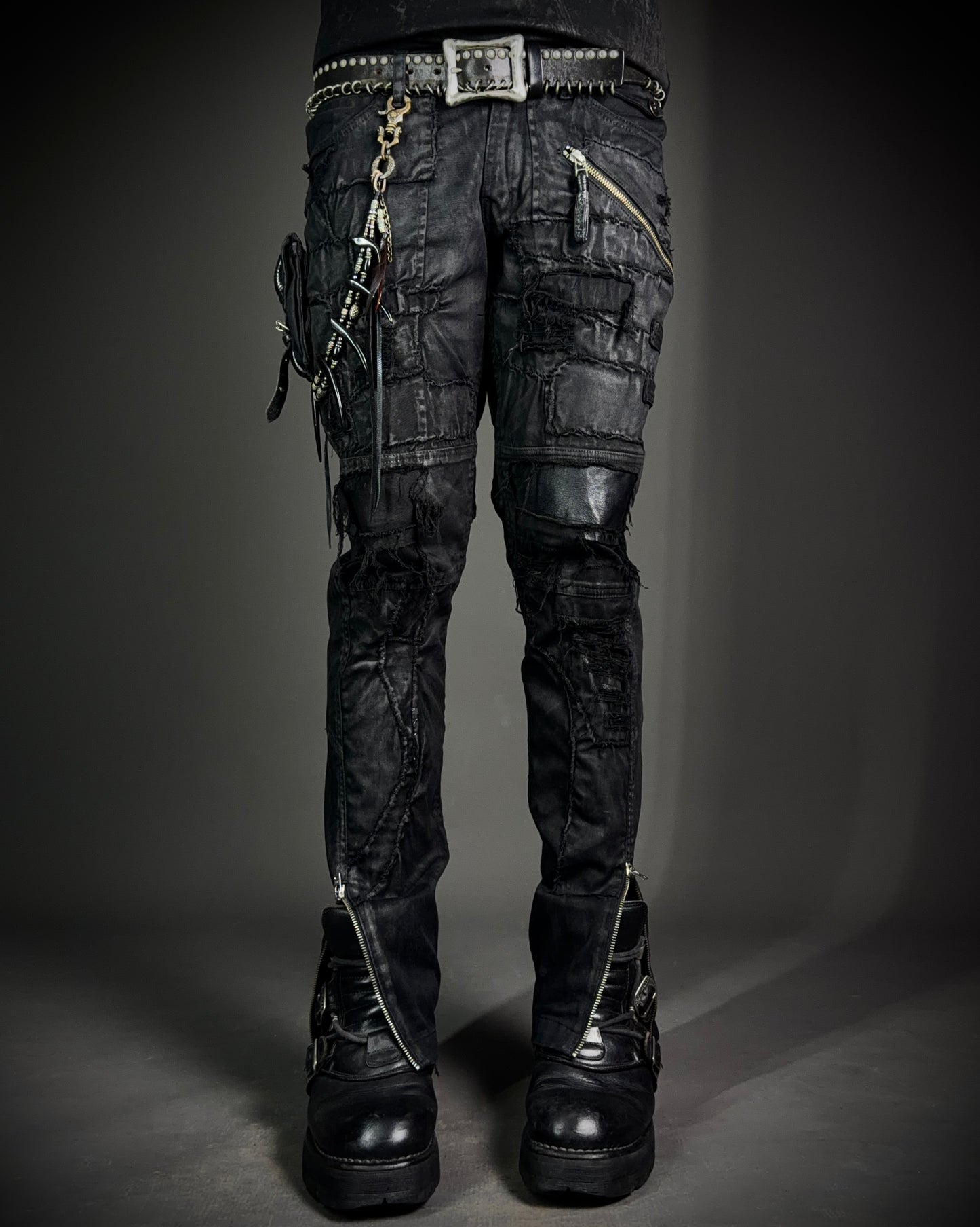 KMRii Leather Panel Skinny Pants
