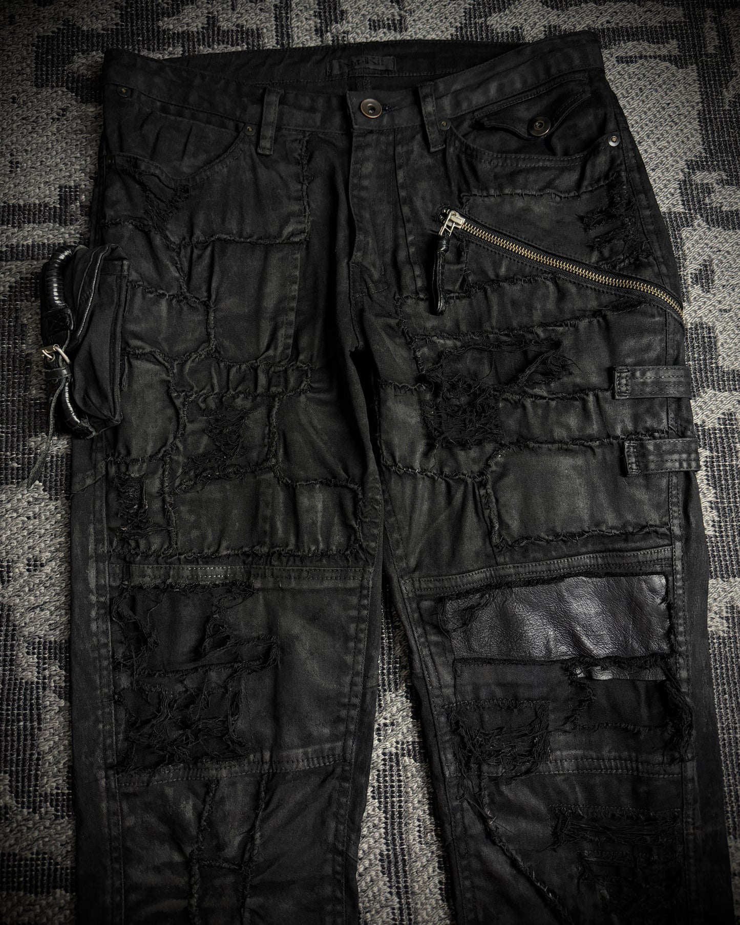 KMRii Leather Panel Skinny Pants