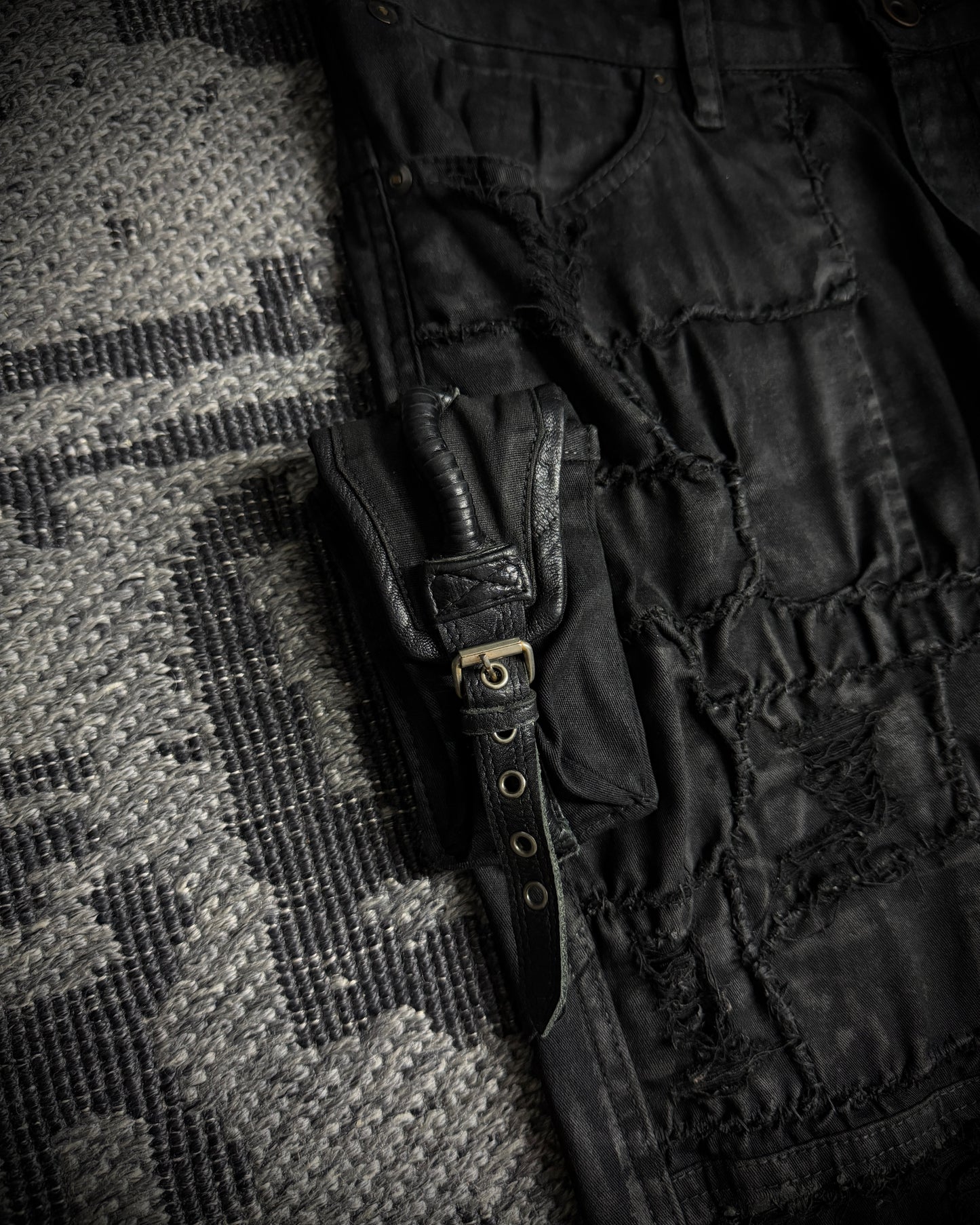 KMRii Leather Panel Skinny Pants