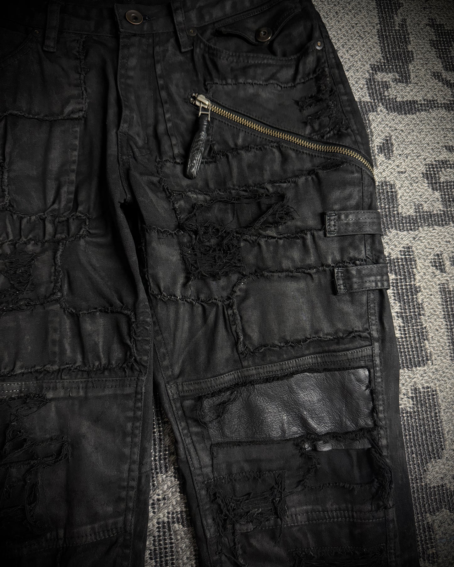 KMRii Leather Panel Skinny Pants