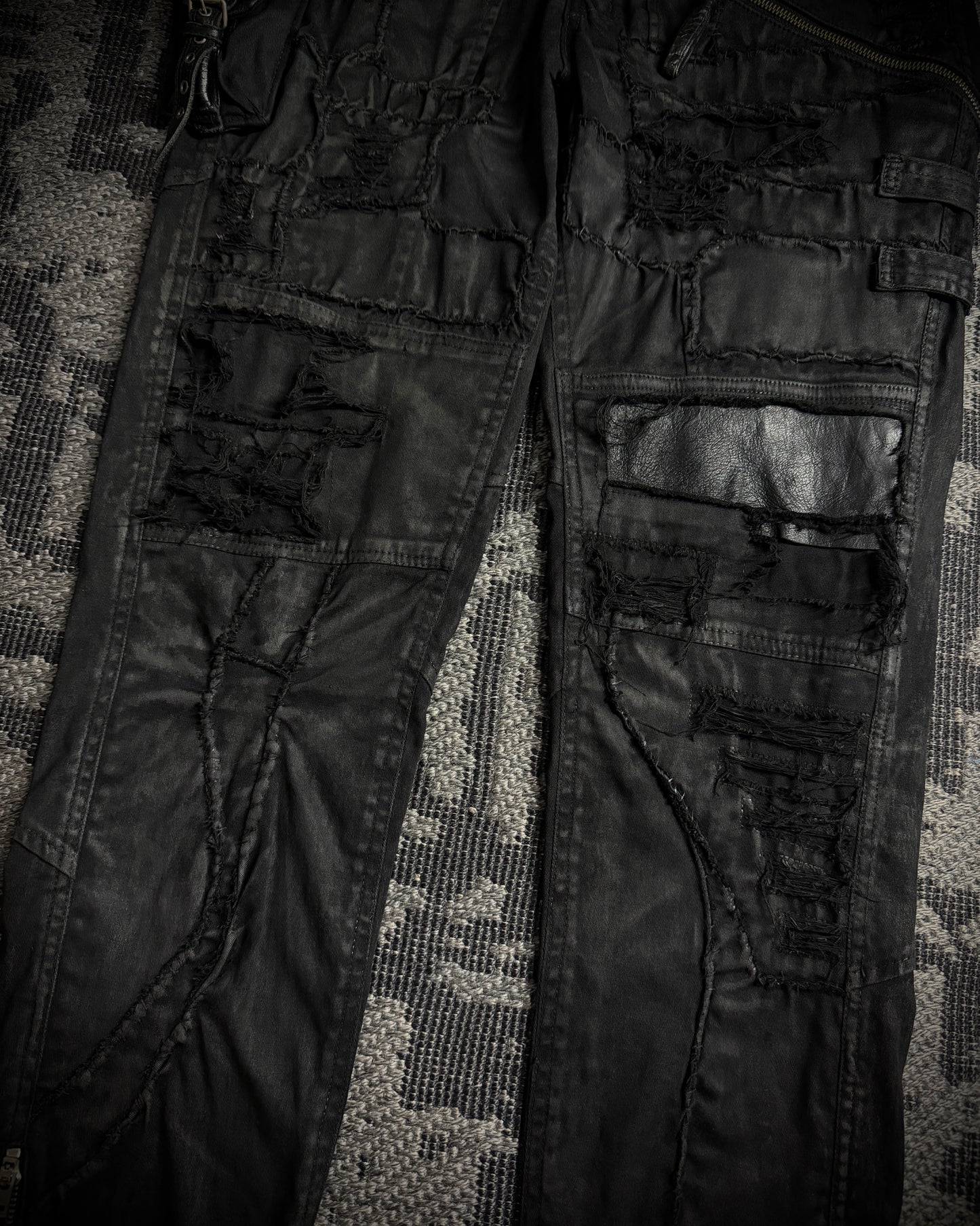 KMRii Leather Panel Skinny Pants