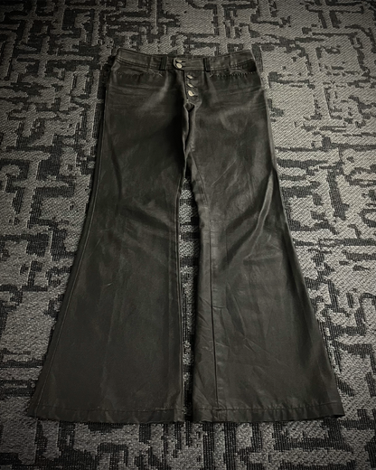 Tornado Mart Waxed Cotton Flared Pants