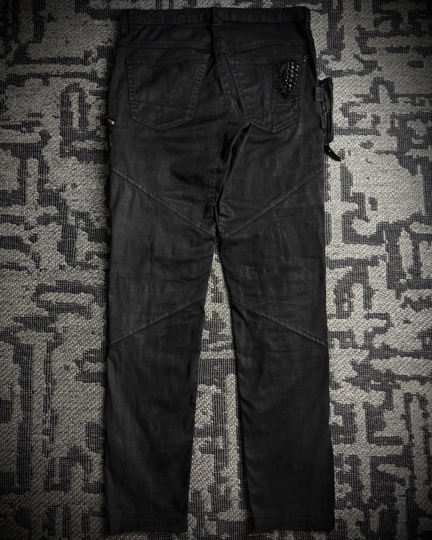 KMRii Leather Panel Skinny Pants