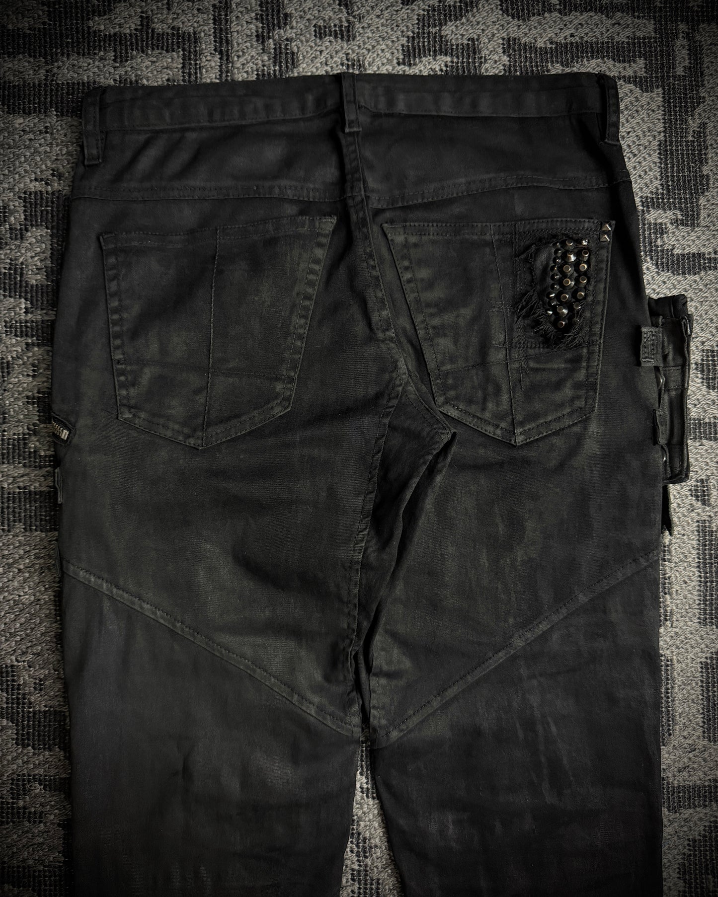 KMRii Leather Panel Skinny Pants
