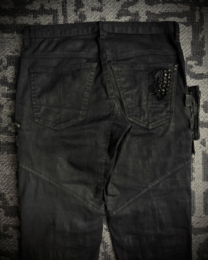 KMRii Leather Panel Skinny Pants