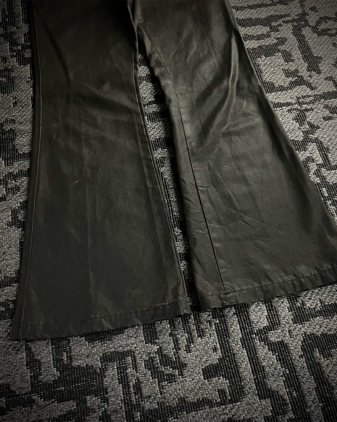 Tornado Mart Waxed Cotton Flared Pants
