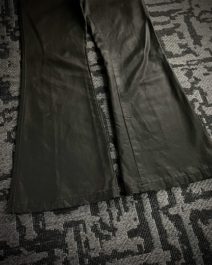 Tornado Mart Waxed Cotton Flared Pants
