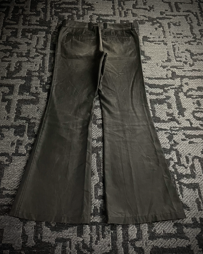 Tornado Mart Waxed Cotton Flared Pants