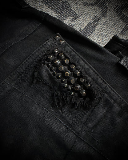 KMRii Leather Panel Skinny Pants