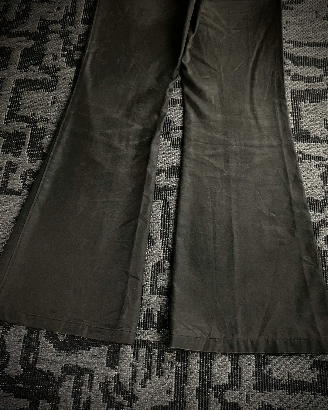 Tornado Mart Waxed Cotton Flared Pants