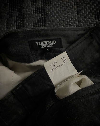 Tornado Mart Waxed Cotton Flared Pants