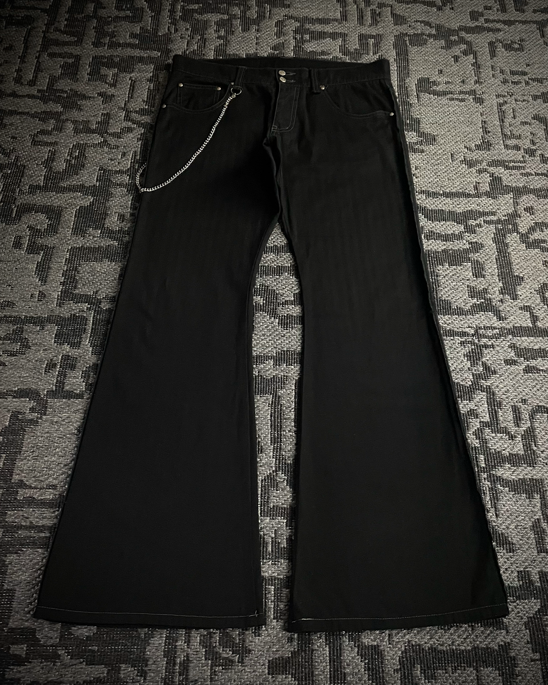 Tornado Mart Chain Black Flared Pants
