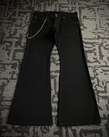 Tornado Mart Chain Black Flared Pants