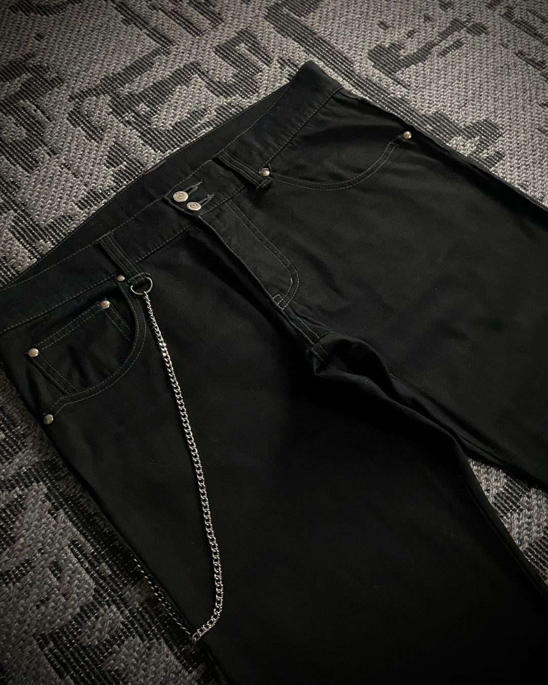 Tornado Mart Chain Black Flared Pants