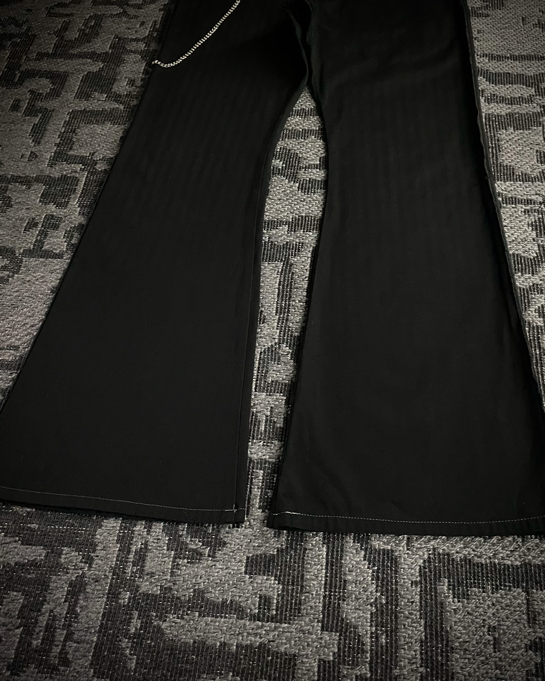 Tornado Mart Chain Black Flared Pants