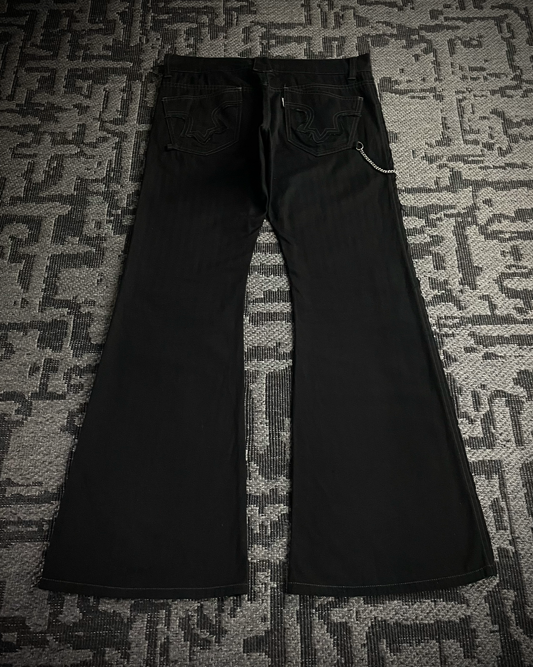 Tornado Mart Chain Black Flared Pants
