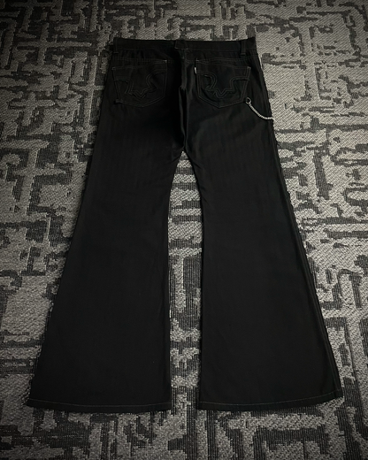 Tornado Mart Chain Black Flared Pants