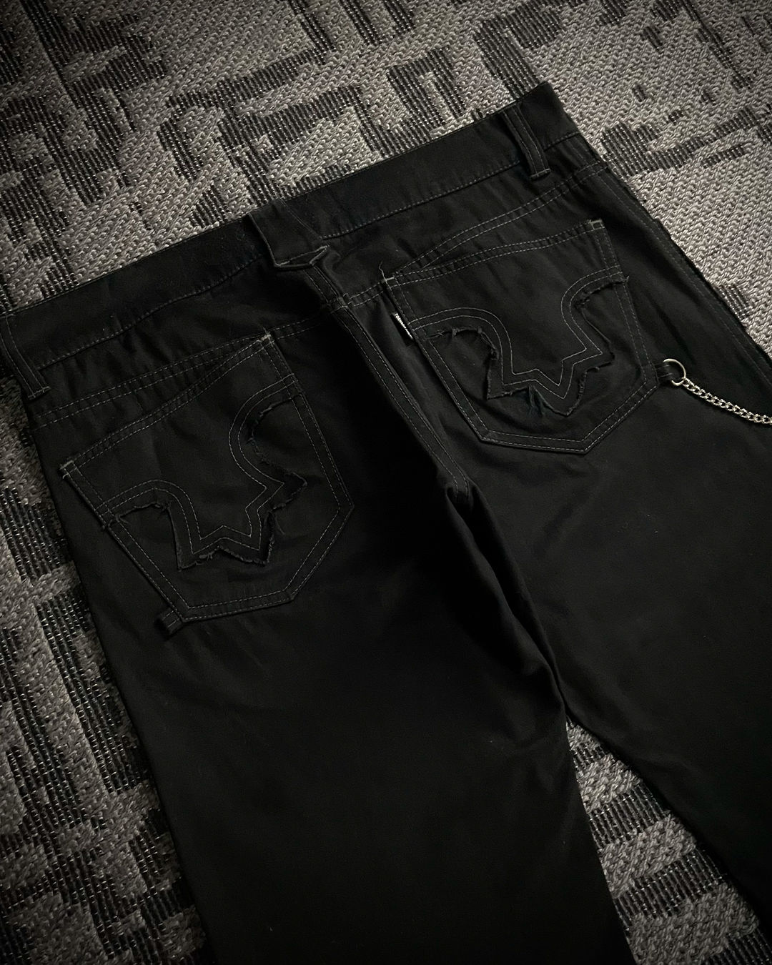 Tornado Mart Chain Black Flared Pants