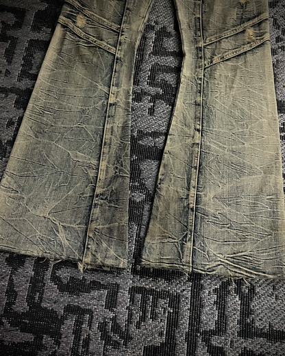 Tornado Mart Distressed Washed Flared Jeans