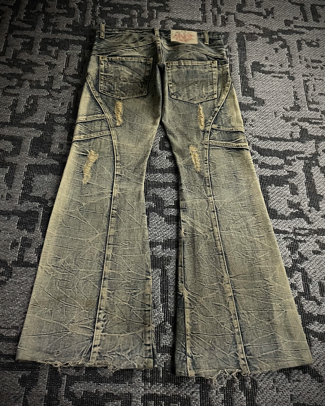 Tornado Mart Distressed Washed Flared Jeans