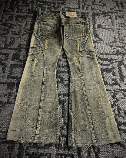 Tornado Mart Distressed Washed Flared Jeans
