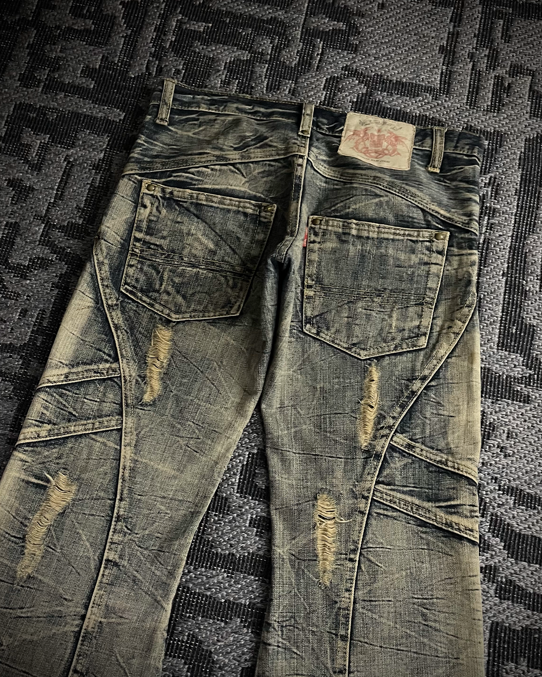 Tornado Mart Distressed Washed Flared Jeans