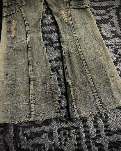 Tornado Mart Distressed Washed Flared Jeans