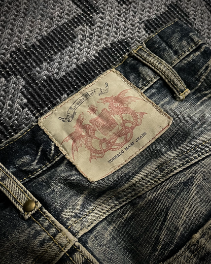 Tornado Mart Distressed Washed Flared Jeans