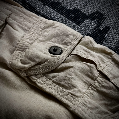 G.O.A Military Suspender Light Beige Flared Cargo Pants