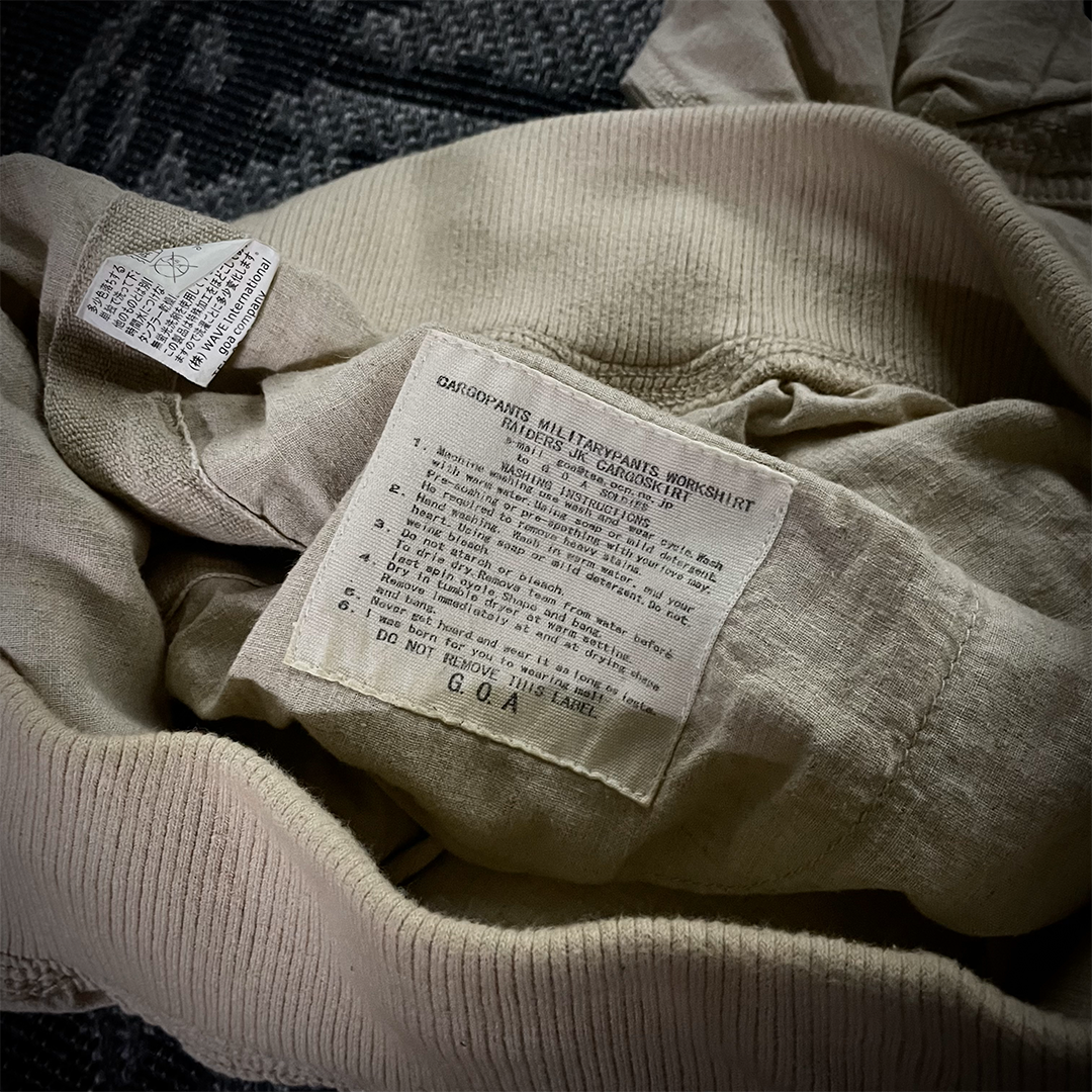 G.O.A Military Suspender Light Beige Flared Cargo Pants