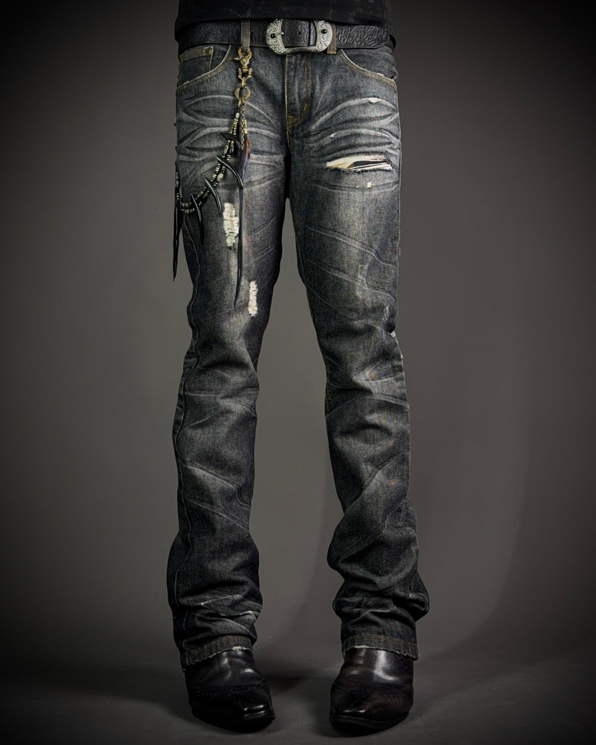 Indecent Claw Mask Boot Cut Jeans