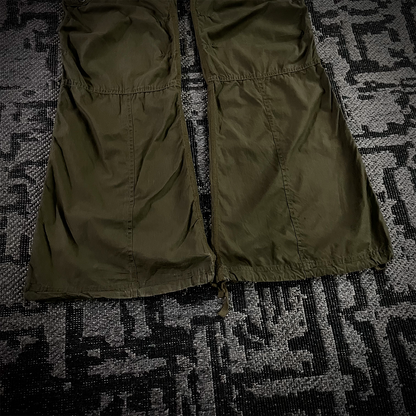 G.O.A Military Suspender Olive Green Flared Cargo Pants