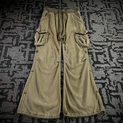 G.O.A Parachute Distressed Flared Cargo  Pants