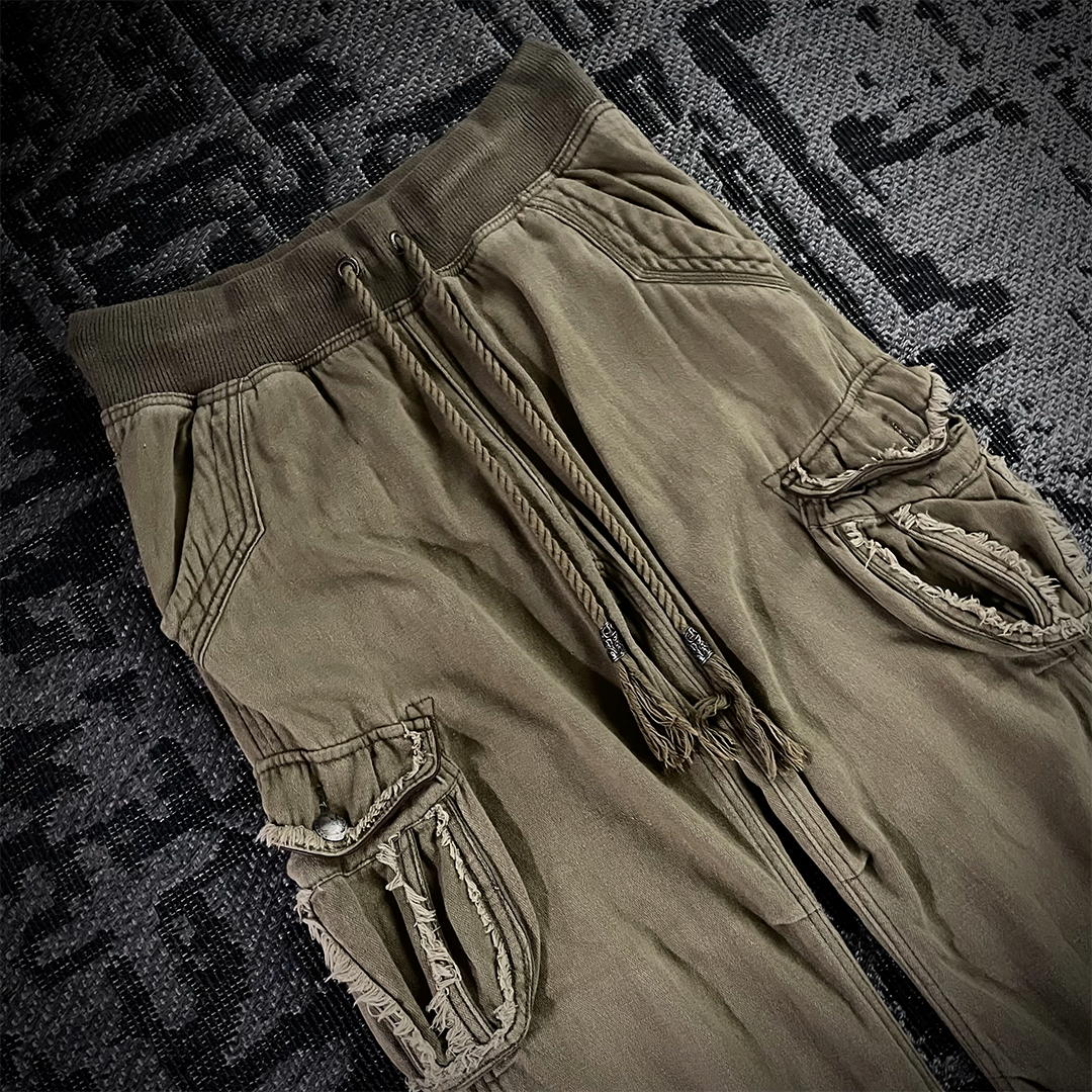 G.O.A Parachute Distressed Flared Cargo  Pants