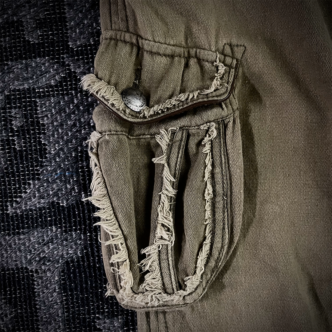 G.O.A Parachute Distressed Flared Cargo  Pants