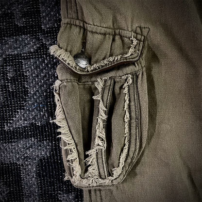 G.O.A Parachute Distressed Flared Cargo  Pants