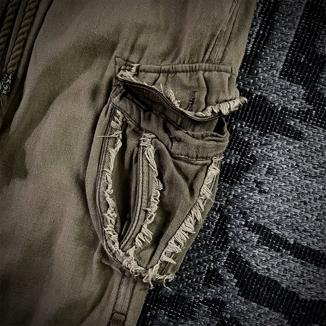 G.O.A Parachute Distressed Flared Cargo  Pants