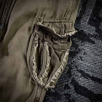 G.O.A Parachute Distressed Flared Cargo  Pants