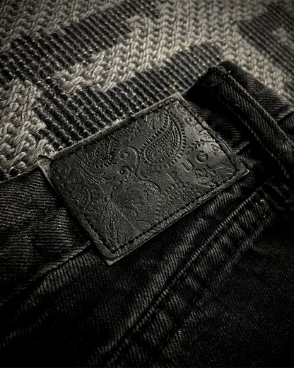 Fuga Distressed Black Faded Bootcut Jeans