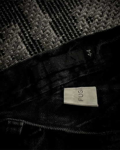 Fuga Distressed Black Faded Bootcut Jeans