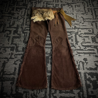 Led Rechwe Sword Corduroy Flared Jeans (not included belt)