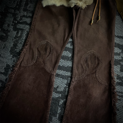 Led Rechwe Sword Corduroy Flared Jeans (not included belt)