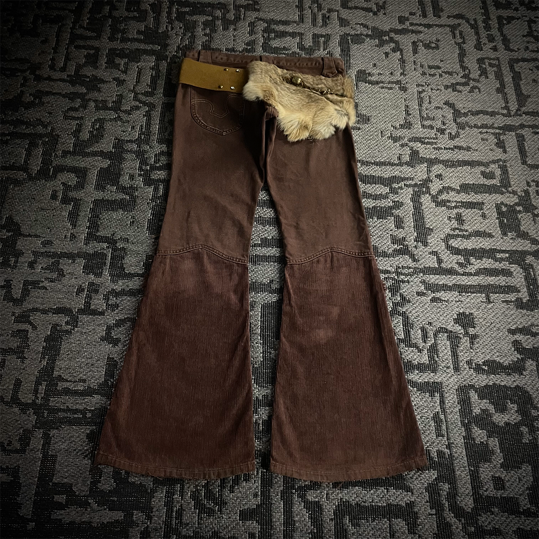 Led Rechwe Sword Corduroy Flared Jeans (not included belt)