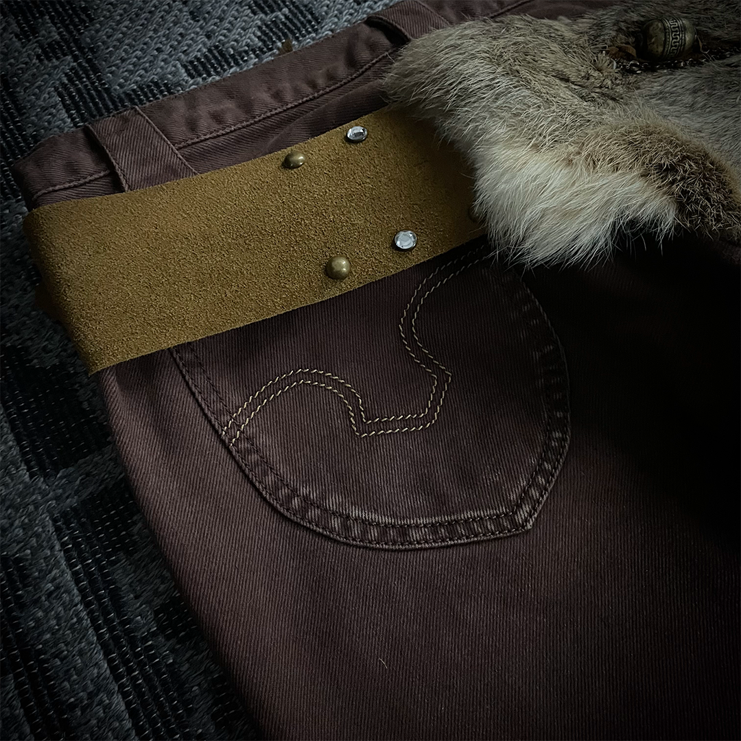 Led Rechwe Sword Corduroy Flared Jeans (not included belt)