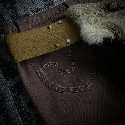 Led Rechwe Sword Corduroy Flared Jeans (not included belt)