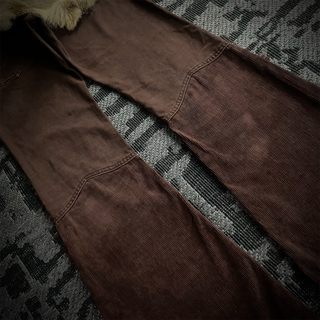 Led Rechwe Sword Corduroy Flared Jeans (not included belt)