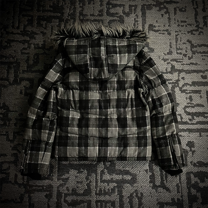 Midas Flannel Glitter Fur Puffer Down Jacket