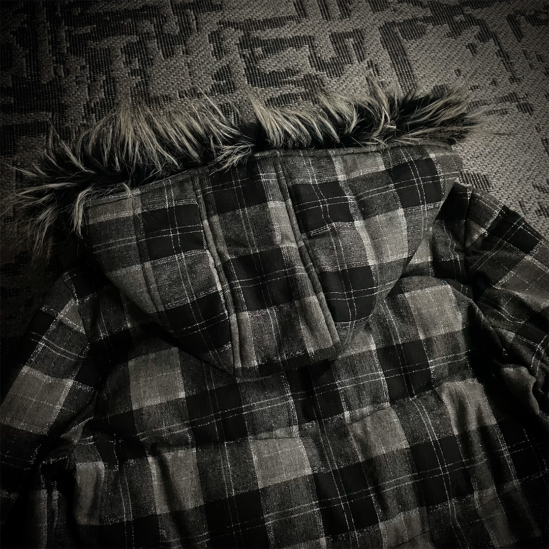 Midas Flannel Glitter Fur Puffer Down Jacket