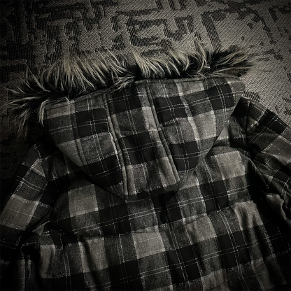 Midas Flannel Glitter Fur Puffer Down Jacket